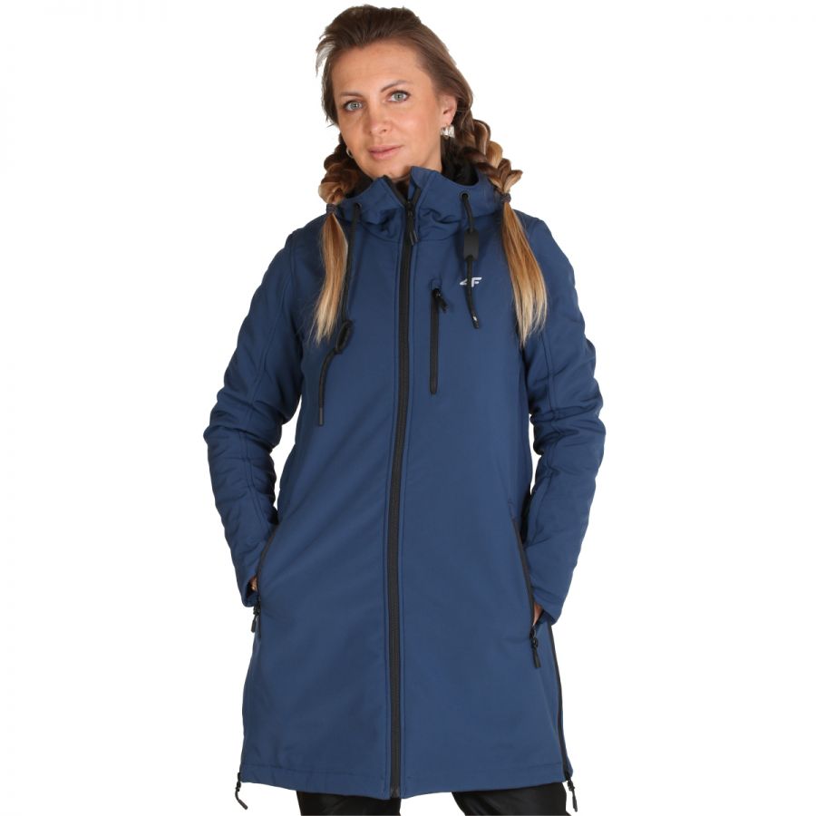 4F Inez Softshelljakke Lang, Dame, Blue 4F Inez Softshelljakke Lang, Dame, Blue