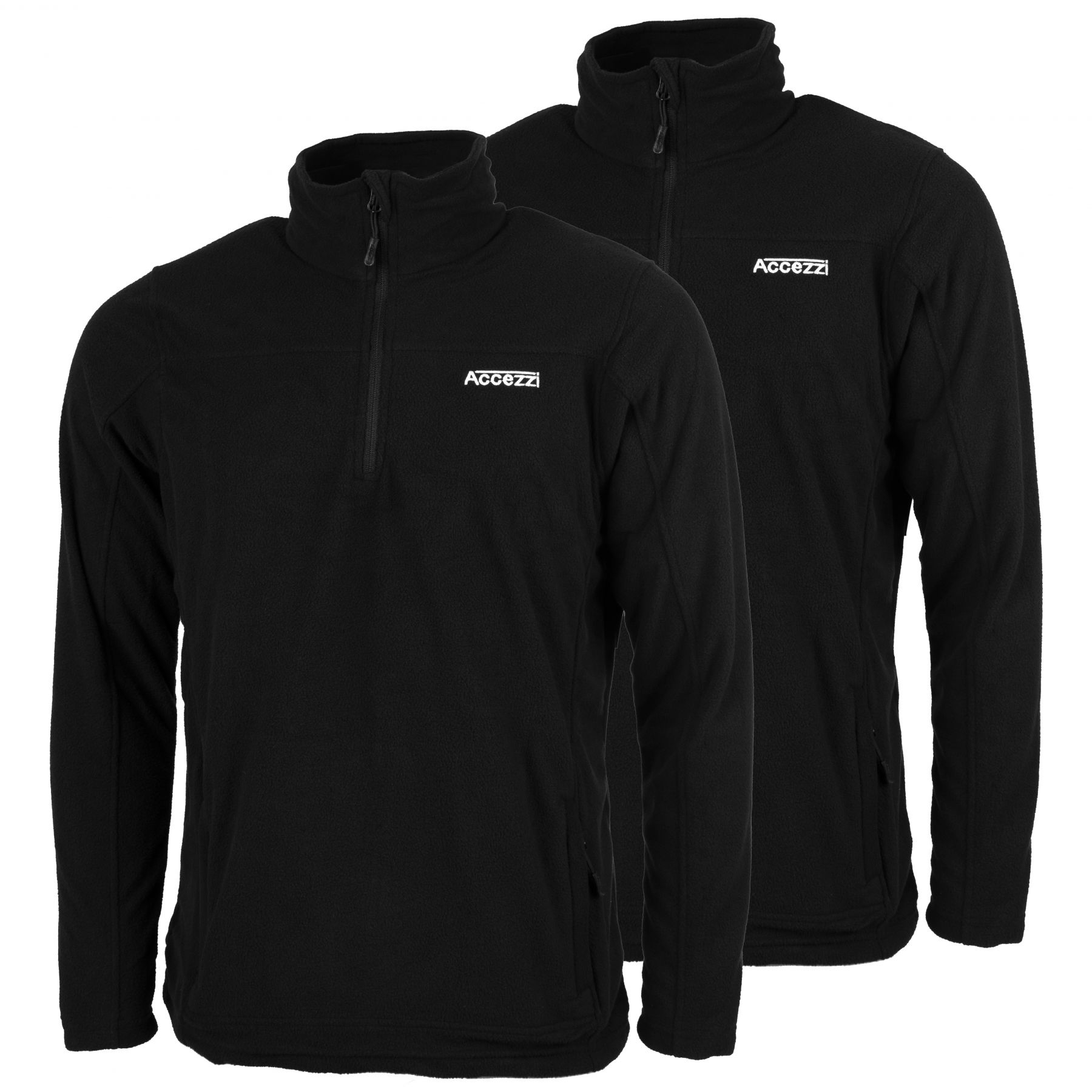 Accezzi Fleecegenser, Herre, Black, 2 stk