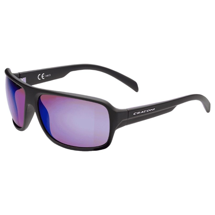 Cratoni C-Ice Color+ Driving Grey-Pink W/ Blue Mirror, solbrille, matt sort