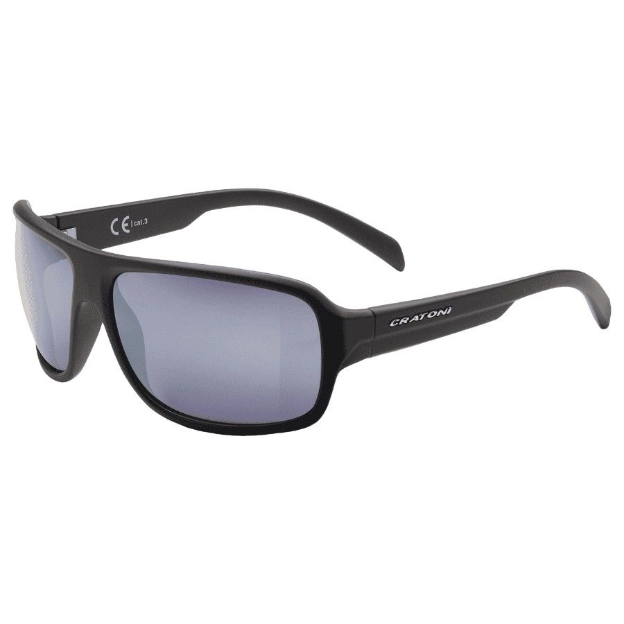 Cratoni C-Ice Color+ Lifestyle Grey-Blue W/ Silver Mirror, solbriller, sort