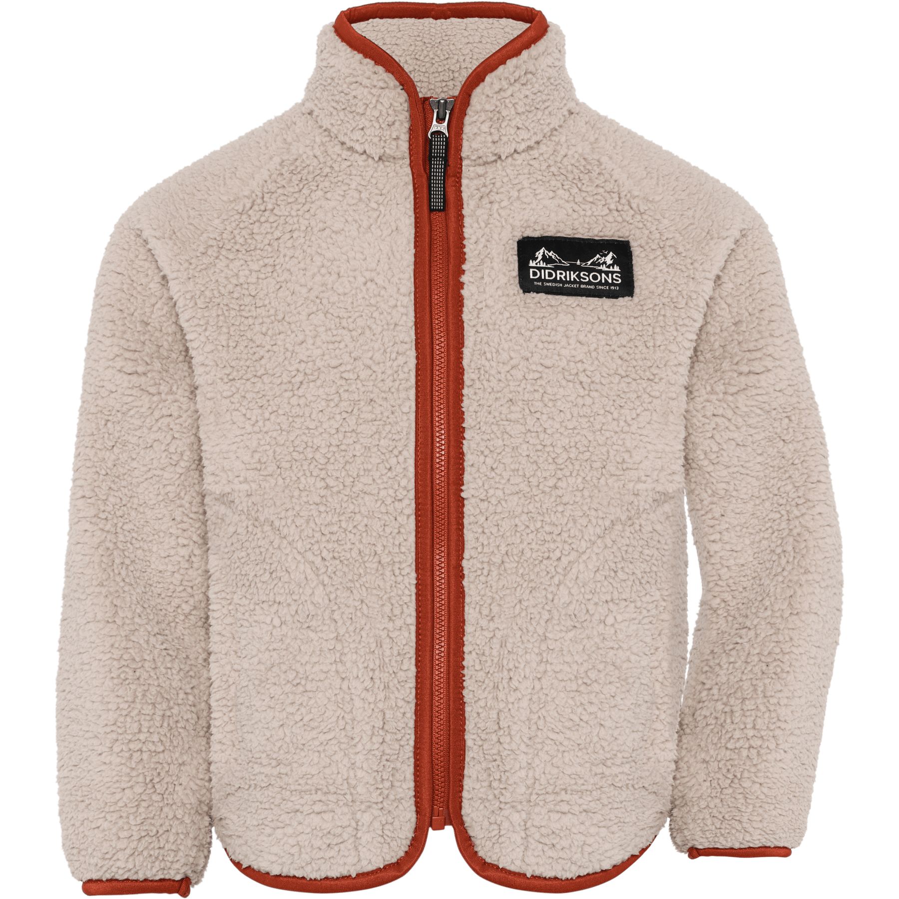 Didriksons Gibbs 2, Fleecejakke, Barn, Beach Beige/Rust