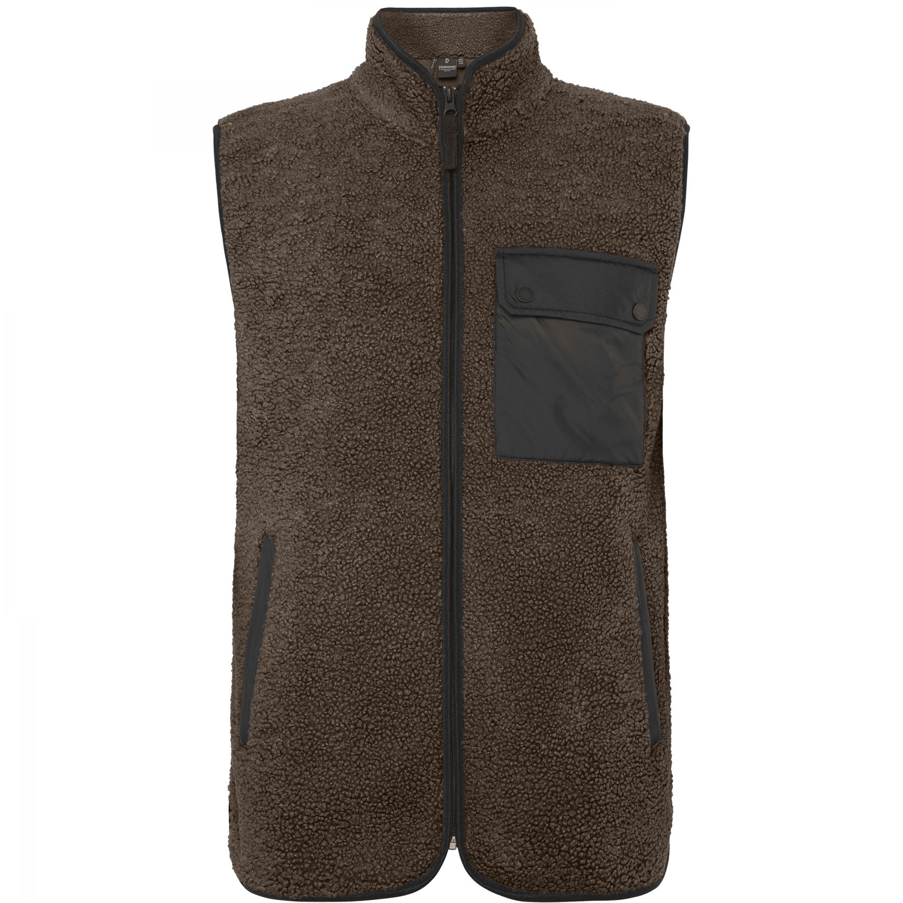 Didriksons Rasmus 2, Fleecevest, Herre, Dark Mocha
