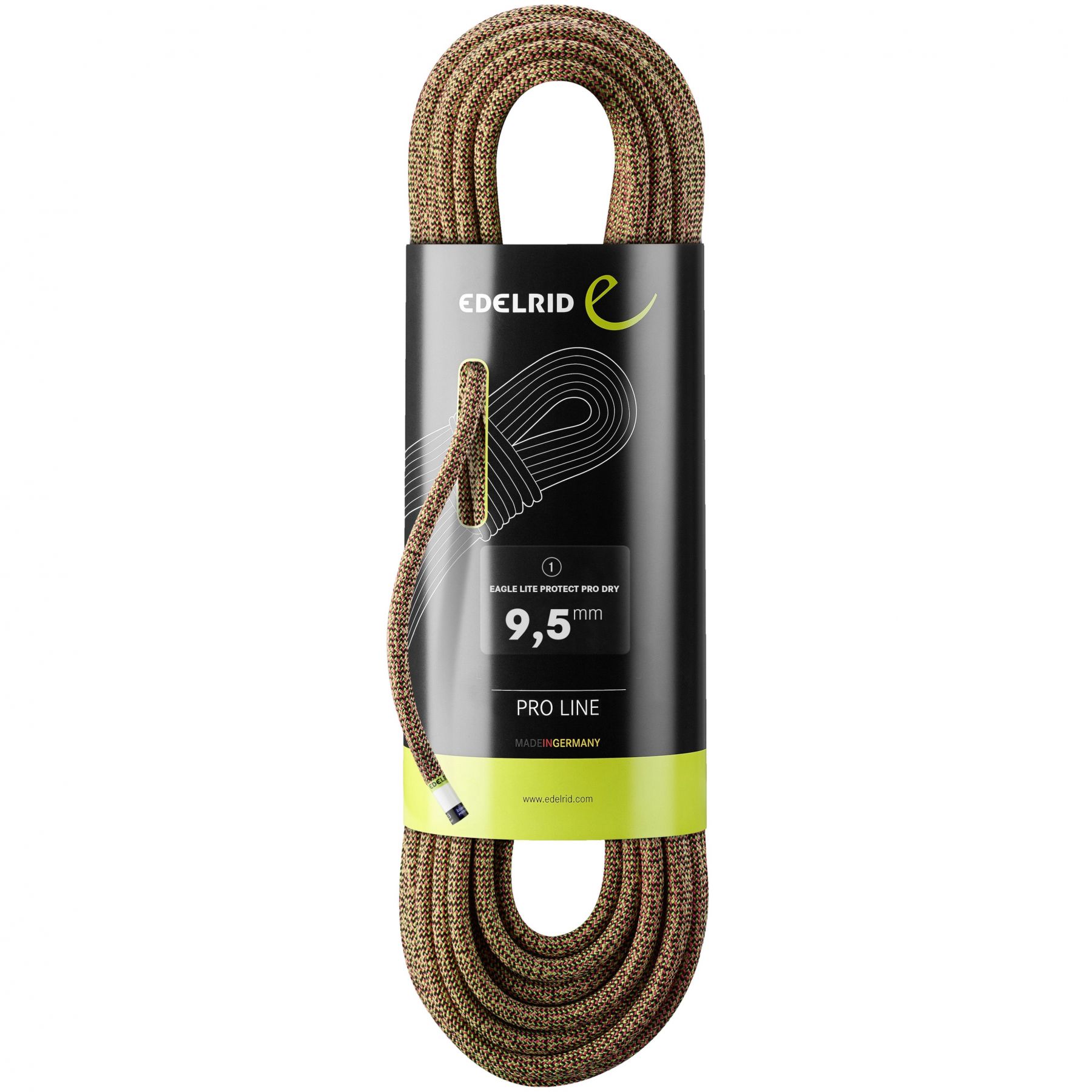 Edelrid Eagle Lite Protect Pro Dry 9,5mm, klatretau, grønn/rød