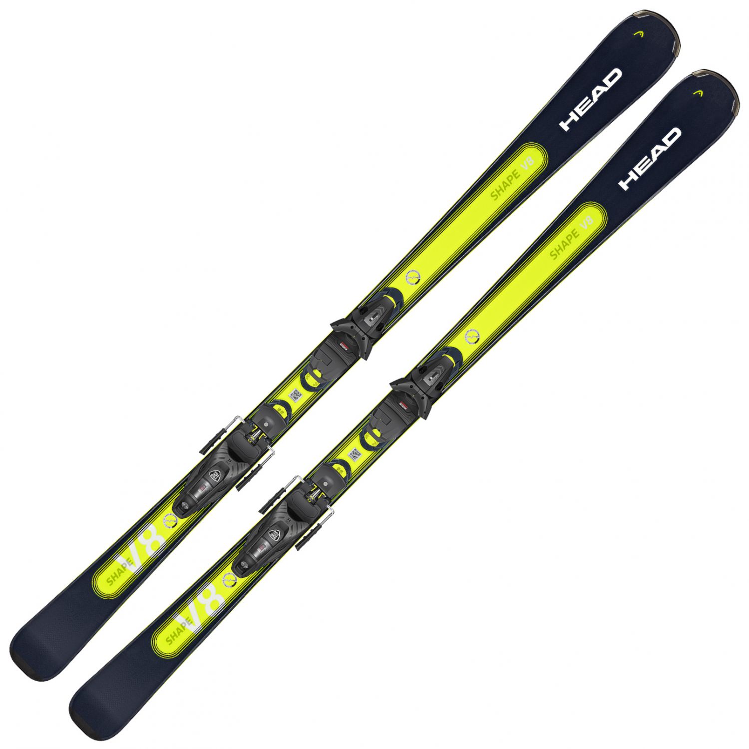 Head Alpine Skis Shape e-V8 23/24, carvingski, unisex Dark Blue / Yellow