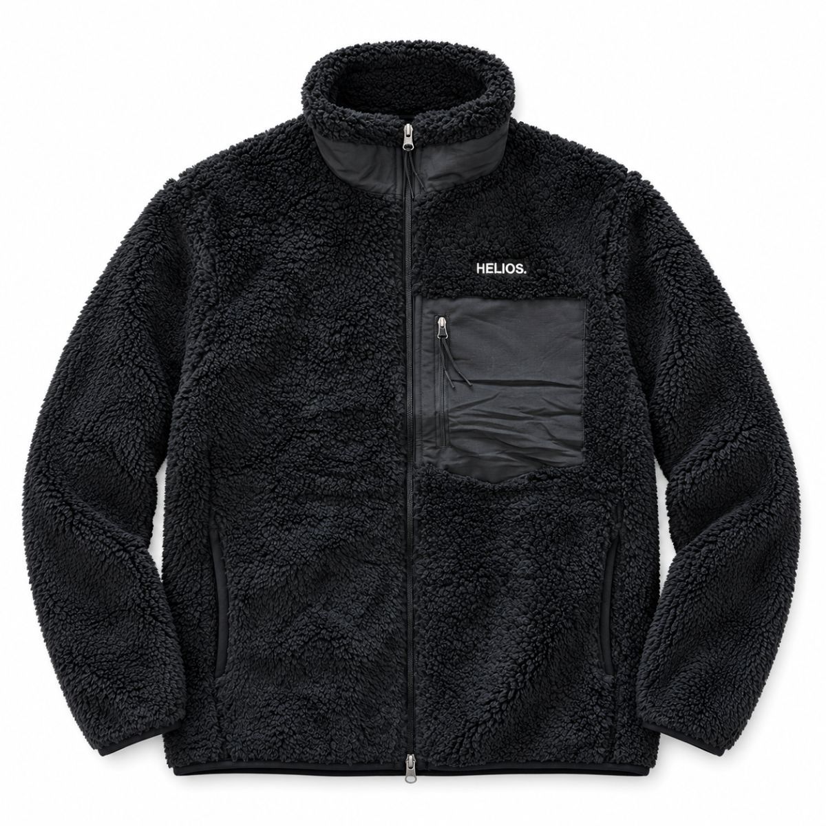 HELIOS Fjord Quilted, Fleecejakke, Black