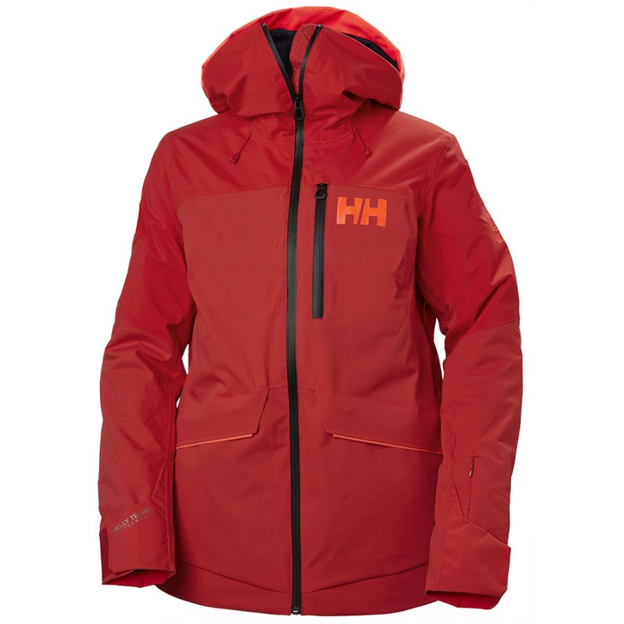 Helly Hansen Powchaser Lifaloft Skijakke, Dame, Alert Red W Kvitegga Shell Jacket | Hi Vis Skalljakke For Dame | HH NO