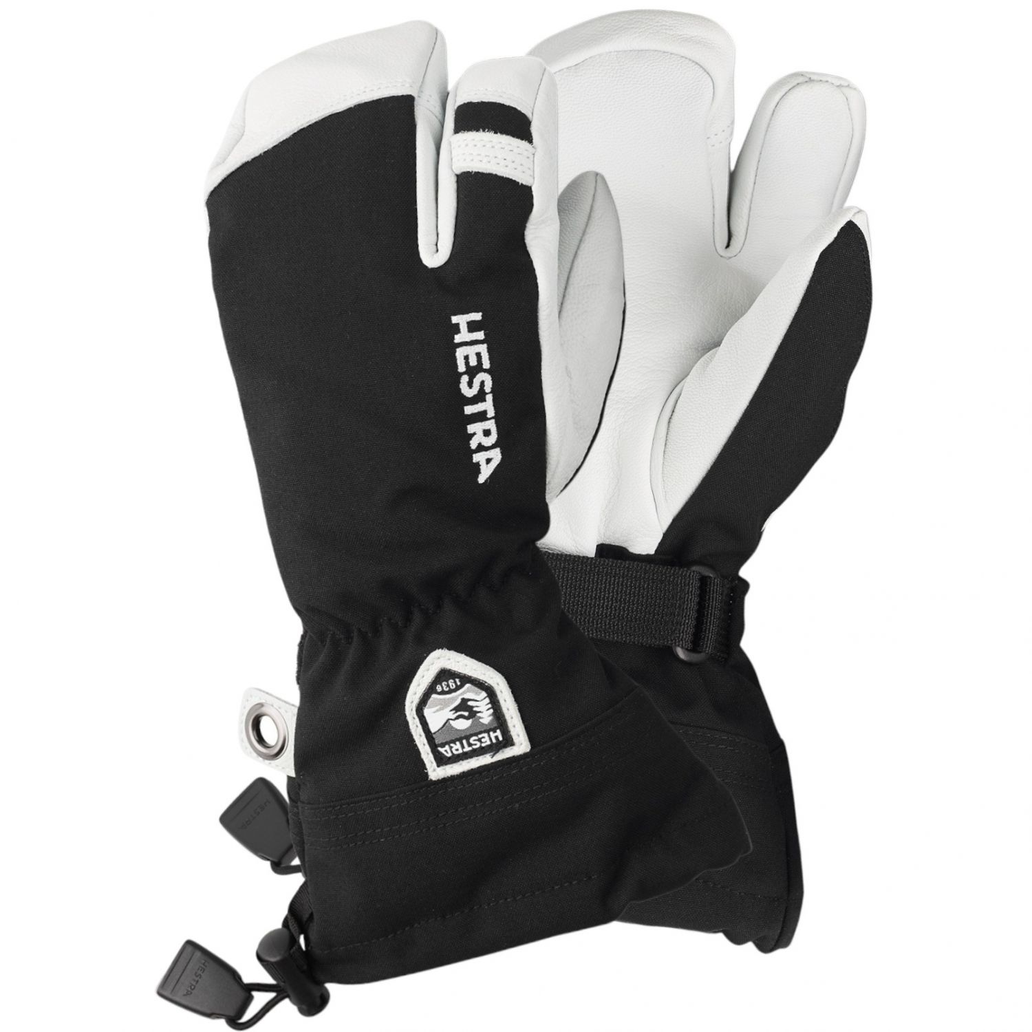 Army Leather Heli Ski Jr. - 3 Finger Svart 10-11 år