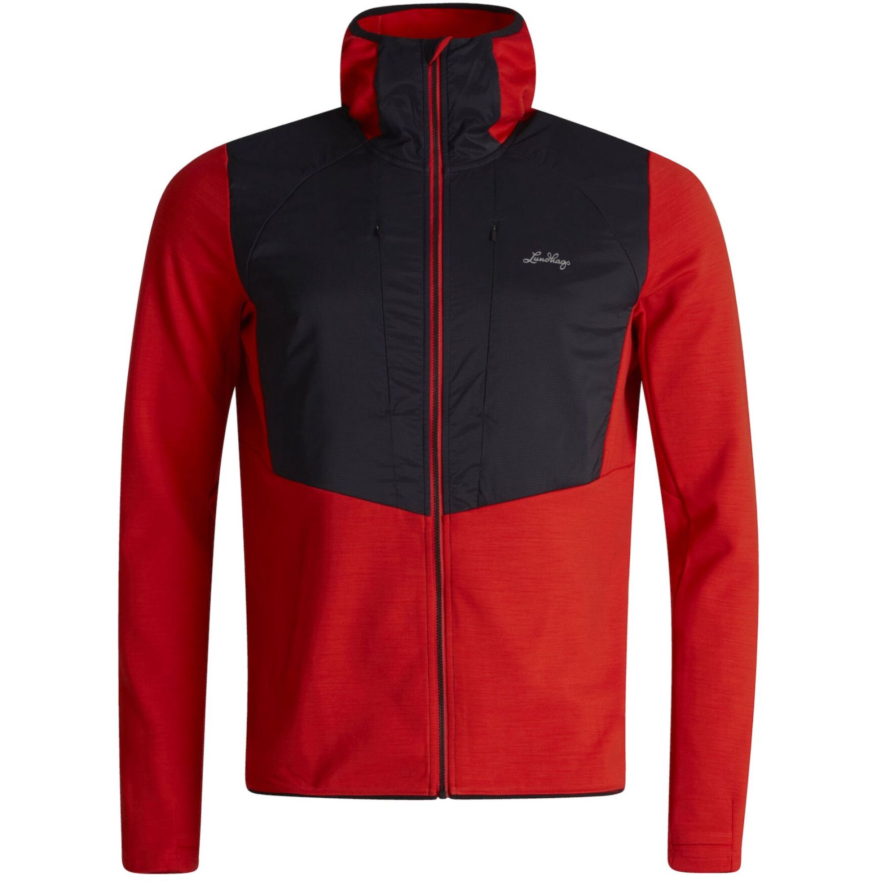 Lundhags Padje Merino Block Hoodie, mellomlag, herre, rød
