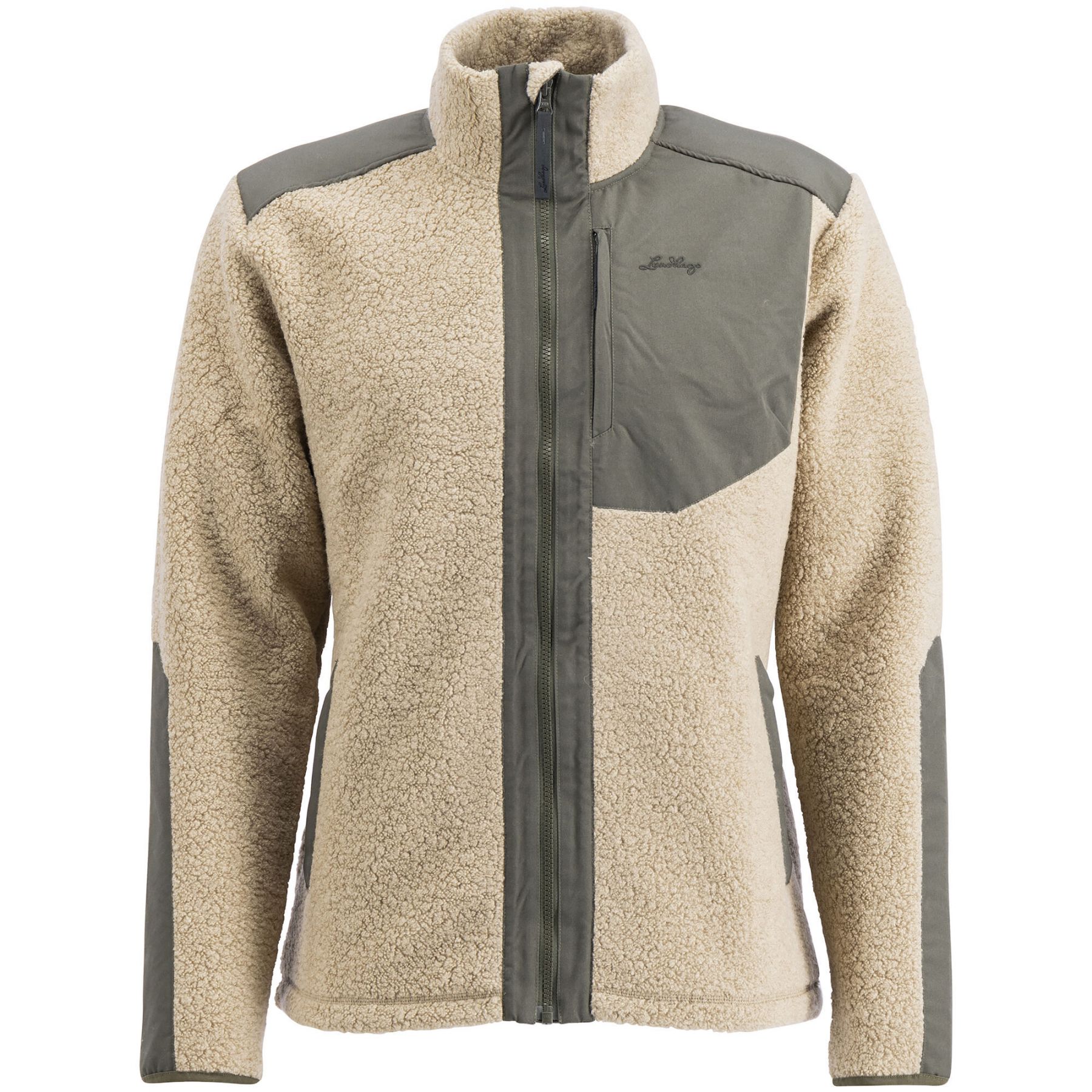 Lundhags Saruk Wool Pile Mid Full Zip M, mellomlag, beige