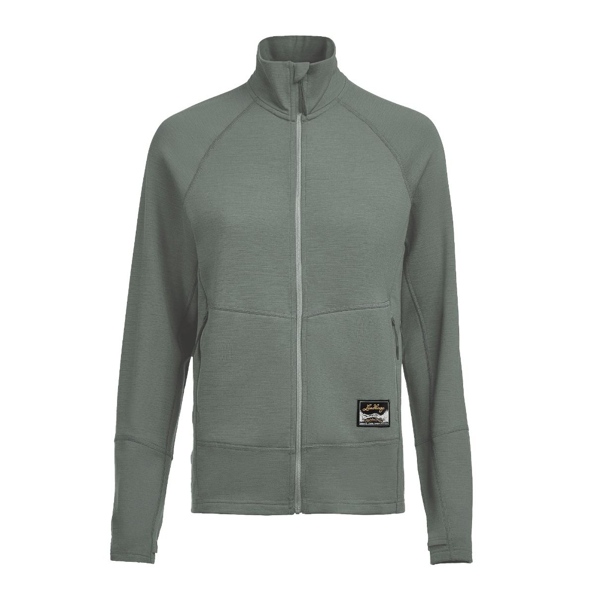 Lundhags Tived Merino Full Zip W, mellomlag, svart, grønn
