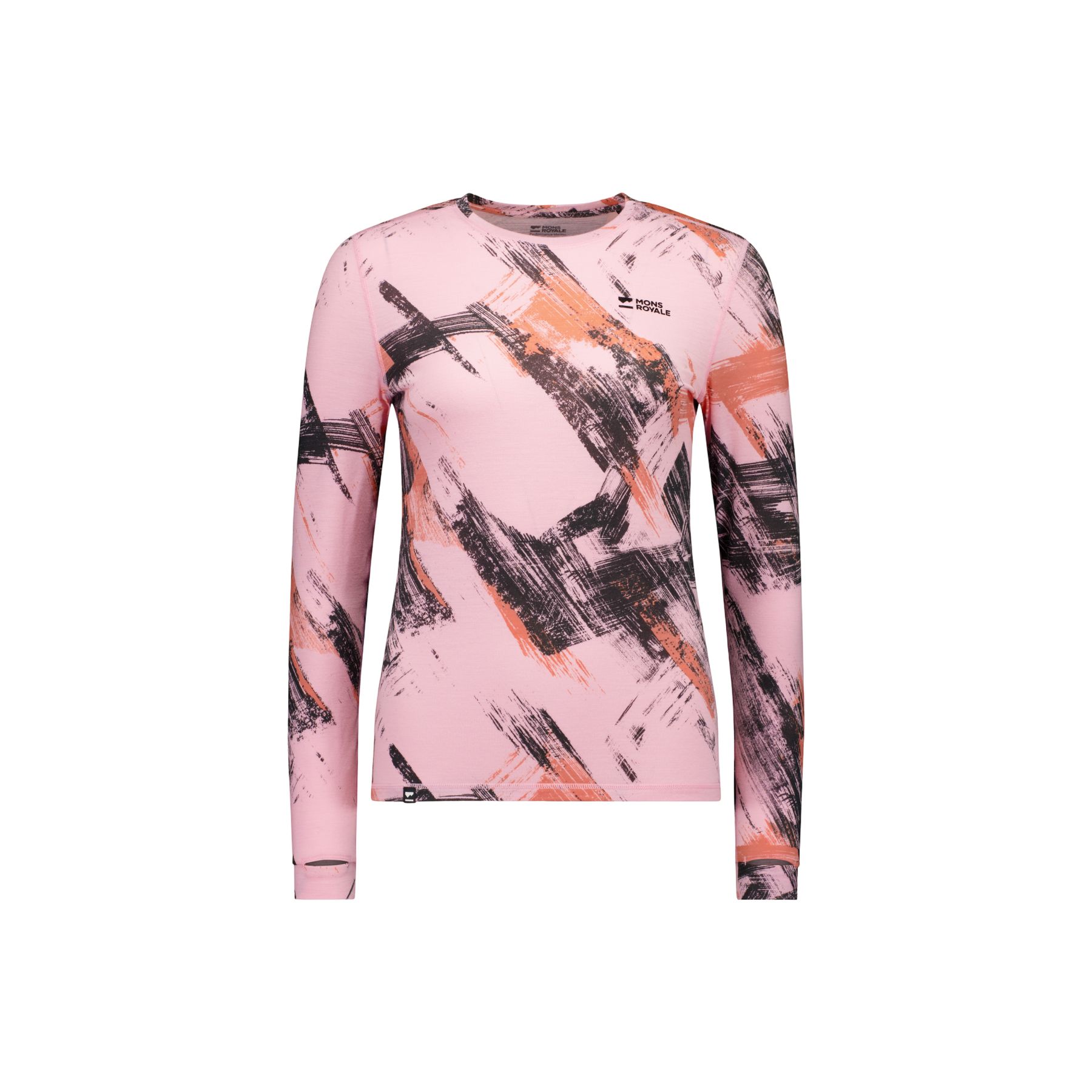 Mons Royale Cascade Merino Base Layer Long Sleeve, Undertrøye, Dame, Paintbrush Pink