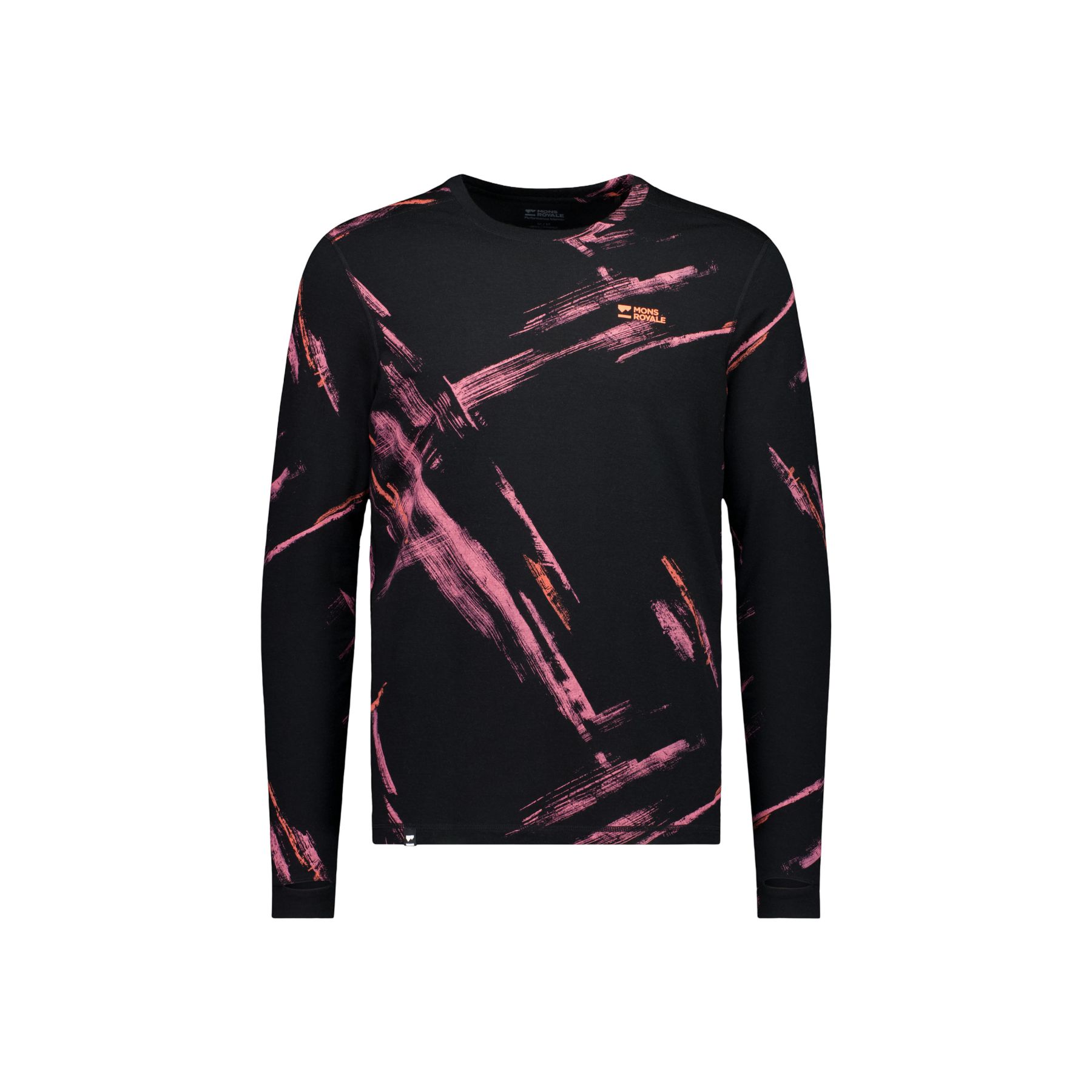 Mons Royale Cascade Merino Base Layer Long Sleeve, Undertrøye, Herre, Airbrush