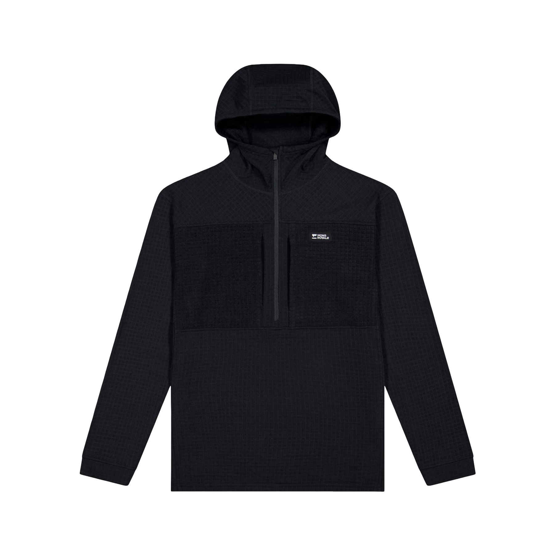 Mons Royale Offgrid Merino Fleece 1/2 Zip Long Sleeve, Fleecegenser, Herre, Black