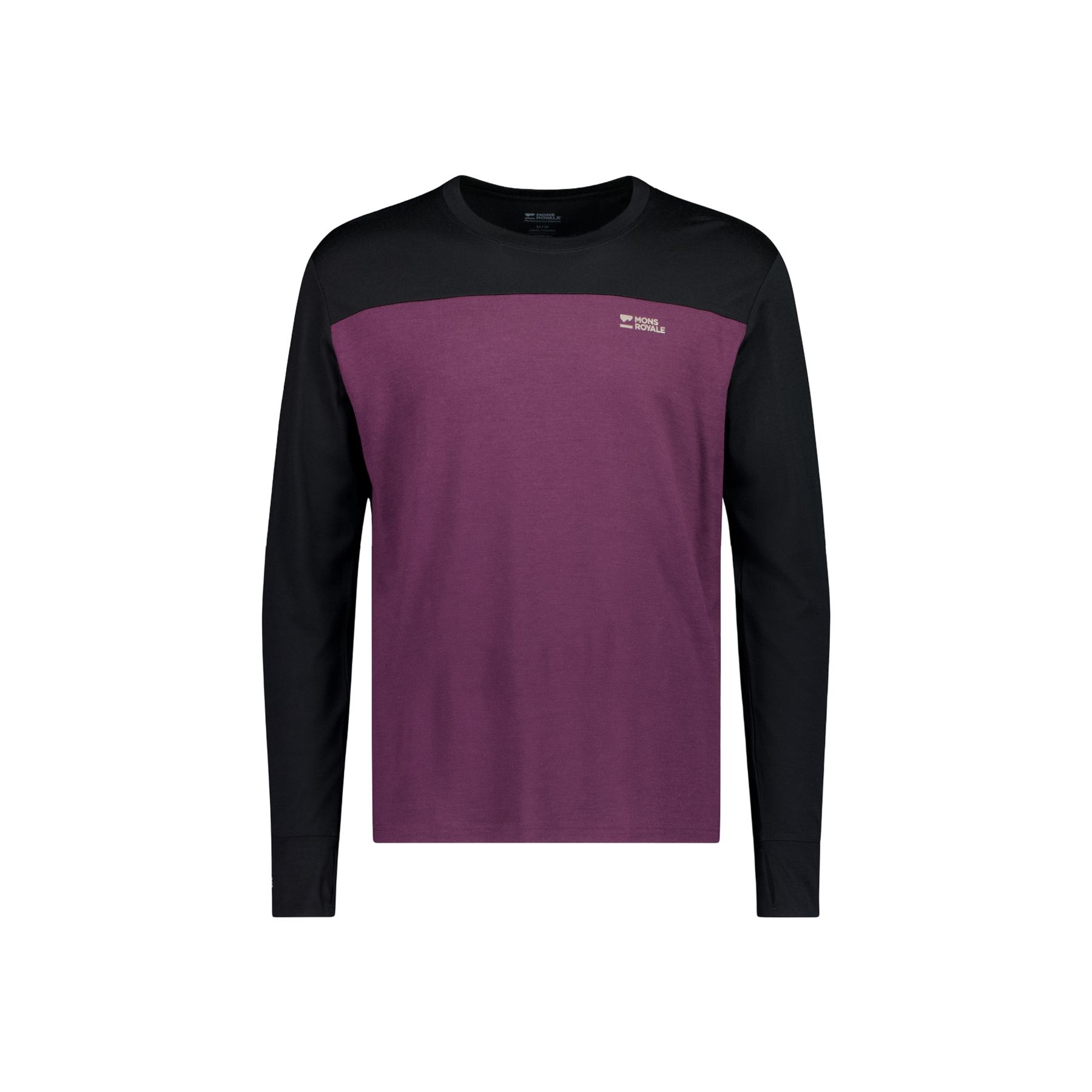 Mons Royale Yotei Merino Long Sleeve, Undertrøye, Herre, Fig / Black