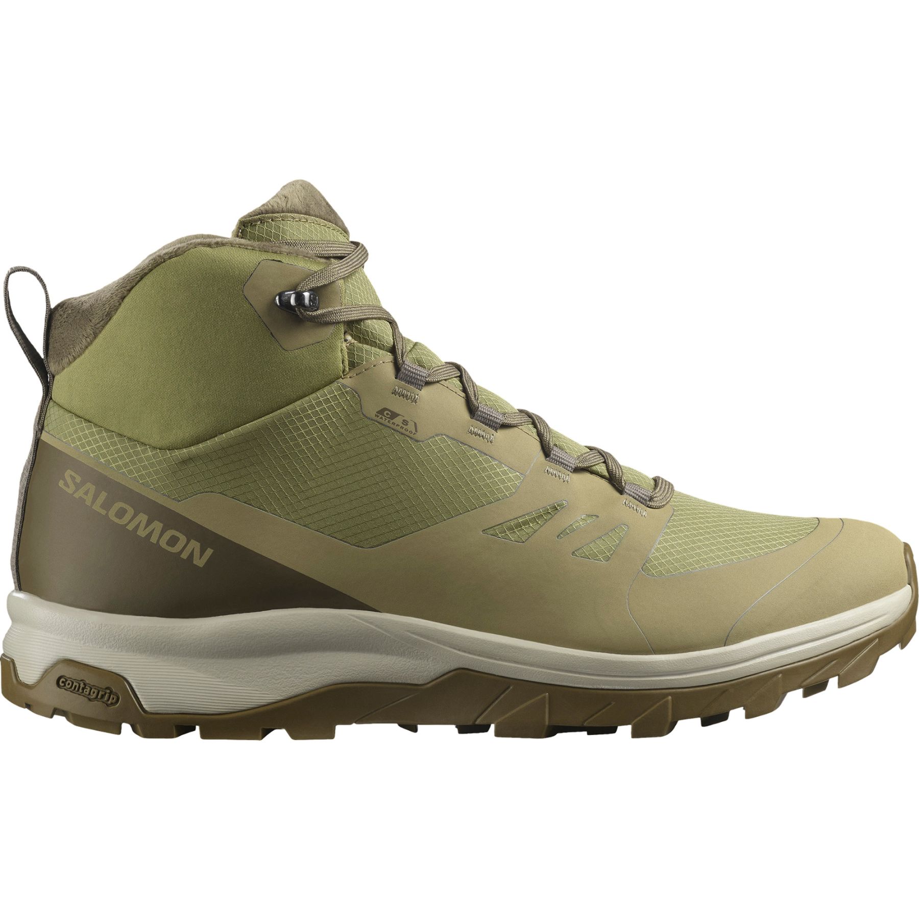 Salomon Outsnap WP, Vinterstøvler, Herre, Aloe/Stone Gray/Coyote Brown