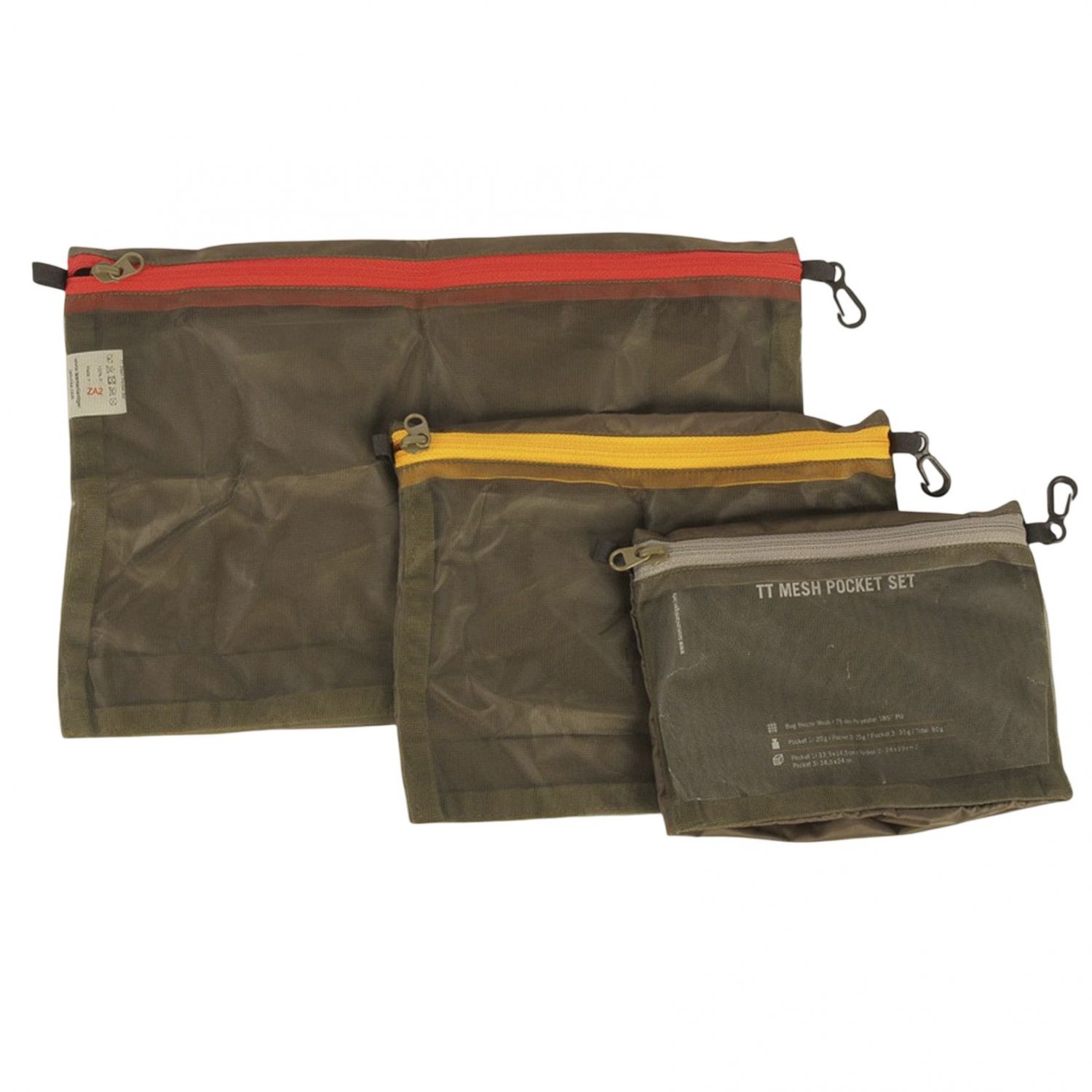Tasmanian Tiger Mesh Pocket Set, lommesett, oliven